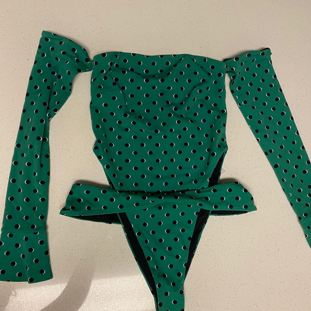Aurora full Piece bathing suit Green Dot - Medium